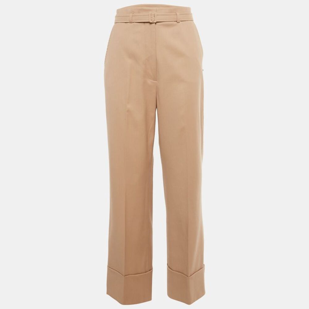 Sportmax Code Pink Gabardine Belted Straight-Leg Pants S